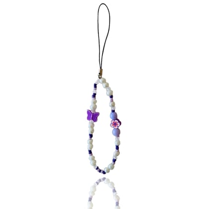 Purple Crystal - Round Phone Charm