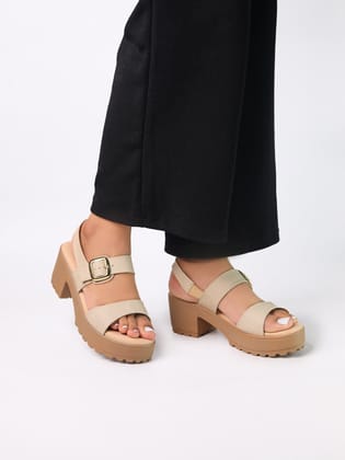 Darya Beige Platform Heels-Beige / 35