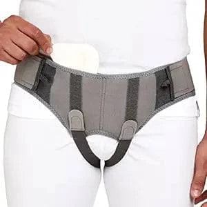 Hernia Belt With Double Pad | Provides Moderate Support to the Weak Herniated Muscles (Grey)