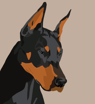 Doberman Portrait-Without Frame / 18x20 inch / 24 Palette