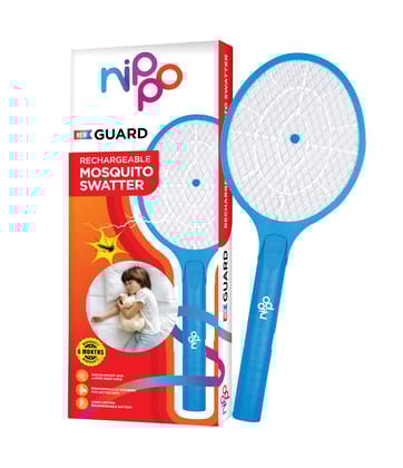 Nippo Guard Rechargeable Mosquito Bat, Fast Charging, 500Mah Lithium, Ion Battery, Shock, Proof, Insect Killer, 6 Months Warranty By Manufacturer, Red