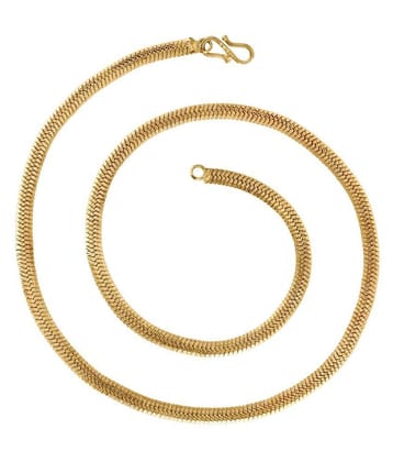 Heavy Flat Artificial Chain 24 Inches For Men/Boys Gold-plated Plated Brass Chain - None