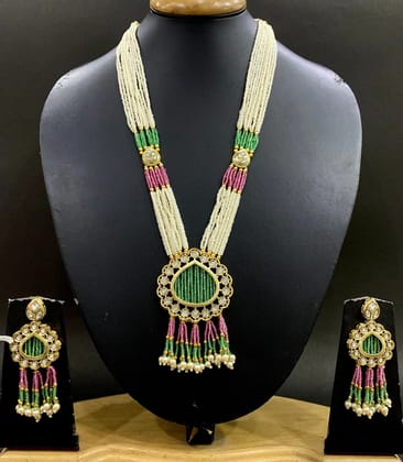 Kundan Necklace Sets 5687548-Long Necklaces / Copper Alloy / Multi