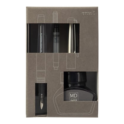 [LIMITED EDITION] MD Fountain Pen With Bottled Ink Gray