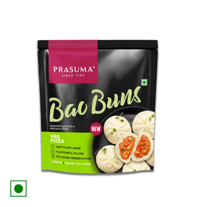 Prasuma Bao Buns Veg Pizza (Frozen), 100 gm Pouch