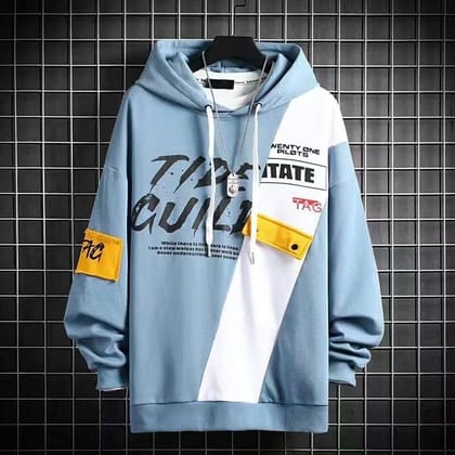 Men's Fleece Printed Hoodie-S