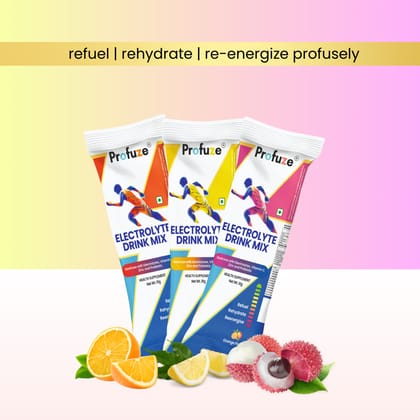 Profuze Electrolyte drink mix: Pack of 24*10g sachets-Buy 1