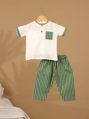 Stripes Print Nightwear-0-3 Months