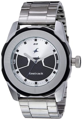 Silver Dial Watch for Men-Free Size