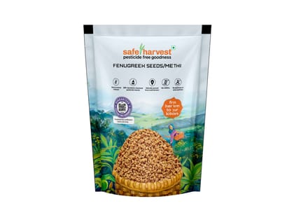 Safe Harvest Fenugreek Seeds/ Methi 200g, Pesticide - Free