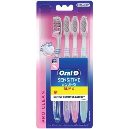 Oral-B Sensitive & Gums Extra Soft, Pack of 4 Toothbrushes