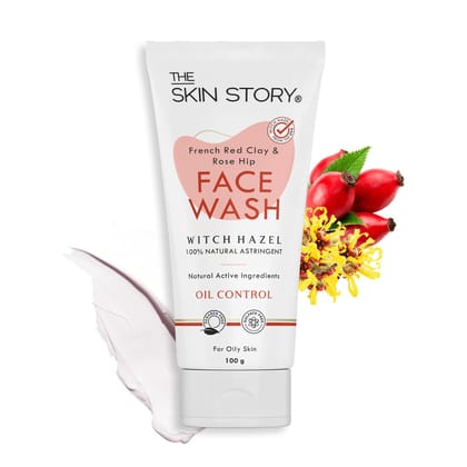 The Skin Story Pore Cleansing Face Wash - 100ml | Removes Excess Oil and Impurities | French Clay, Rosehip Oil, and Witch Hazel Formula | Clay-Based, Paraben-Free | Suitable for Both Women & Men, Idea