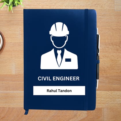 Civil Engineer Icon Personalized Diary-Blue