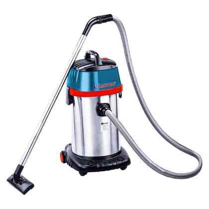 Eastman Wet & Dry Vacuum Cleaner with Huge 30 litres Tank Capacity, 1000W and 20 KPa Suction Power for Home and Industrial use with Blower Function, Stainless Steel Body (Black/Red/Blue/Steel) EVC-030