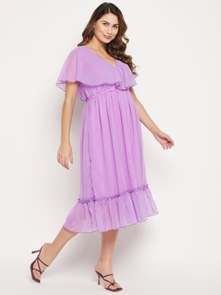 Self Design Empire Midi Georgette Dress