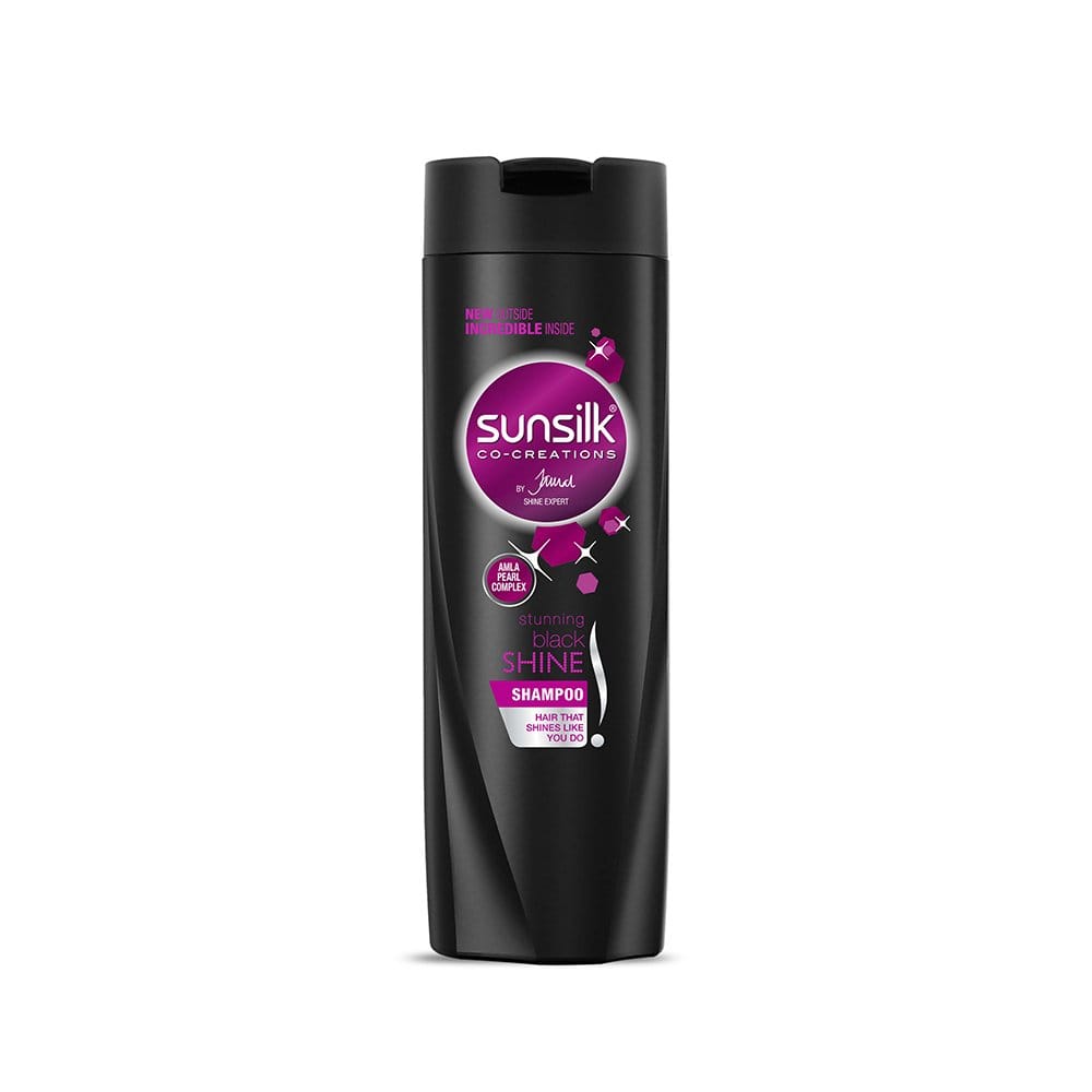 Sunsilk Stunning Black Shine Shampoo, With Amla Pearl Extract, Makes Hair Looking Fuller, Moisturised And Shiny, 180 Ml