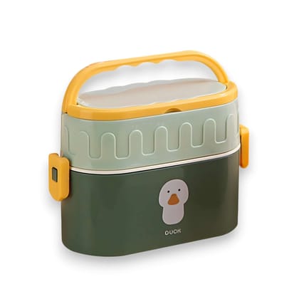 BPA Free Double Decker Lunch Box-Green