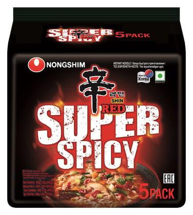 Nongshim Shin Red Super Spicy (5 In 1) 600 gm Pouch Pack