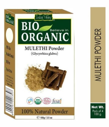 Indus Valley Natural Organic Mulethi Powder Glycyrrhiza Powder For Hair and Skin Care (100 g)