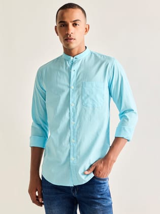 Pure Cotton Mandarin Collar Shirt-M/38