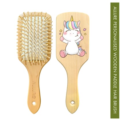 Allure Personalised Unicorn Print Paddle Hair Brush