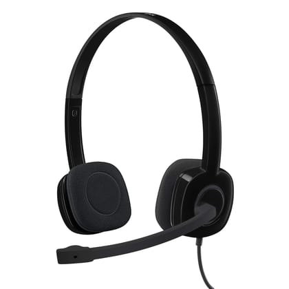 Logitech H151 Wired On Ear Headphones With Mic -Black