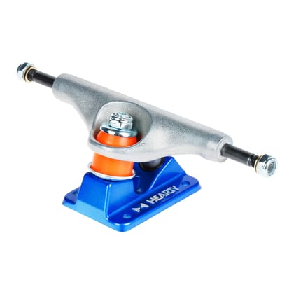 Hearty Skateboard Trucks- TorvX SERIES-  Raw/Metallic Blue-5.25 Inches