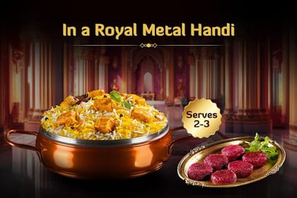 Nawabi Handi Dum Biryani With Veg Kebab Combo (Serves 2-3)