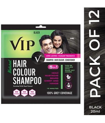 VIP Hair Colour Shampoo Natural Permanent Hair Color 240 mL Black