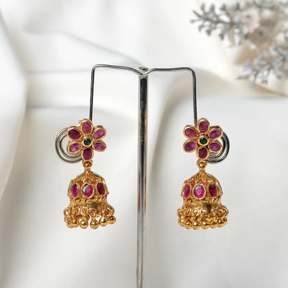 Gold Polish Silver Jhumkas CH5910