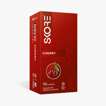 Skore Dotted Flavour Condoms (Cherry) 10N