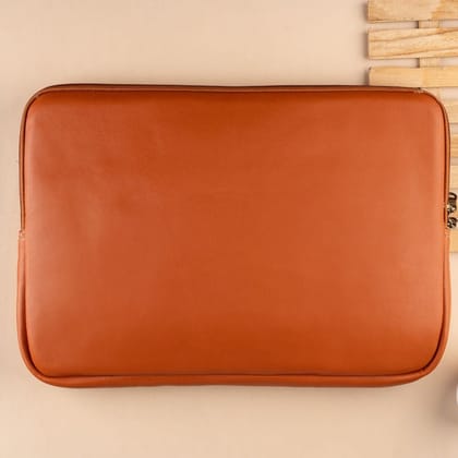 Tan Leather Laptop Sleeve-Tan Leather Laptop Sleeve