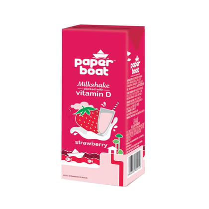 PAPER BOAT MILKSHAKE SWBERRY 180ML