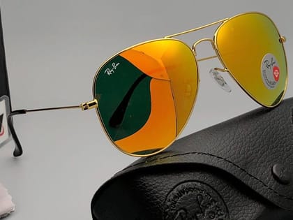 RB Ray-Ban New Stylish Orange & Gold 3026 Wayfarer Master Pcs Sunglass For Unisex