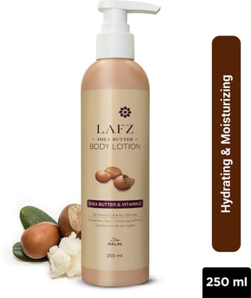 LAFZ SHEA BUTTER BODY LOTION WITH VITAMIN E | LONG-LASTING SOFTNESS | MOISTURIZING BODY LOTION fOR MEN & WOMEN | DEEP HYDRATION & NOURISHMENT | FOR ALL SKIN TYPES | 250 ML