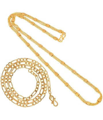 AanyaCentric Combo of 2 Gold Plated 28inches Long Fashion Chain - None