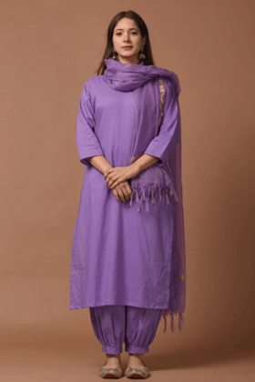 Afghani Pattern Suit Set-M / purple