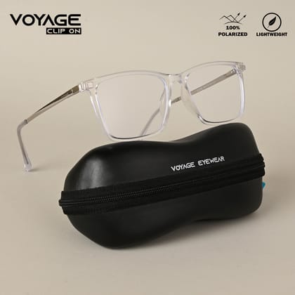 Voyage Transparent Wayfarer TR Clip-On Polarized Sunglasses for Men & Women (2185PMG4666-C2)