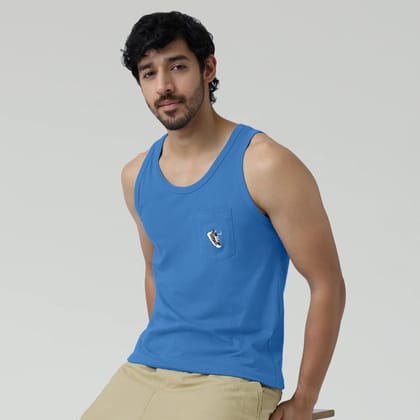 Renew Combed Cotton Tank Tops French Blue S