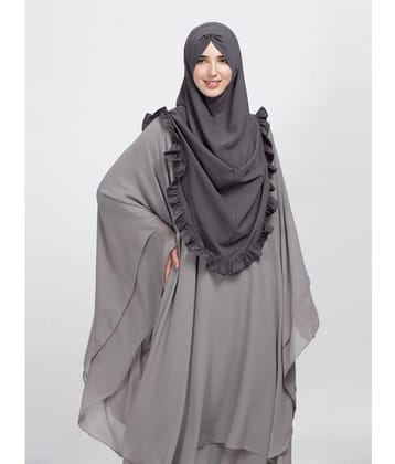 REVEIL Black Crepe Stitched Hijab - Single - Free Size