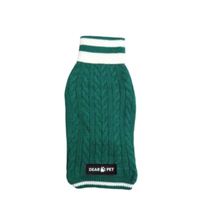 DearPet Dog Sweaters in Vibarant colours-16 Inch / Green / Check