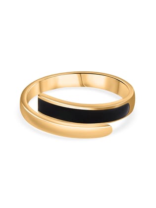 Gold Band Ring With Enamel-10