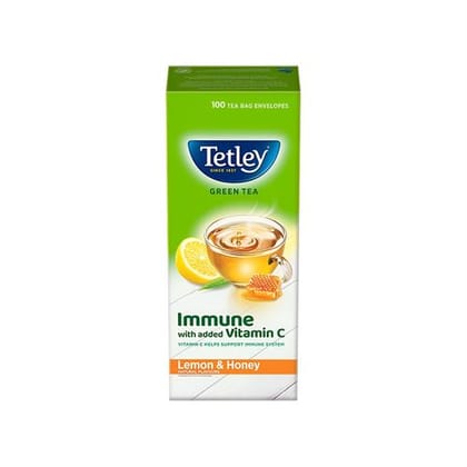 Tetley Green Tea - Lemon & Honey, 100 units Box