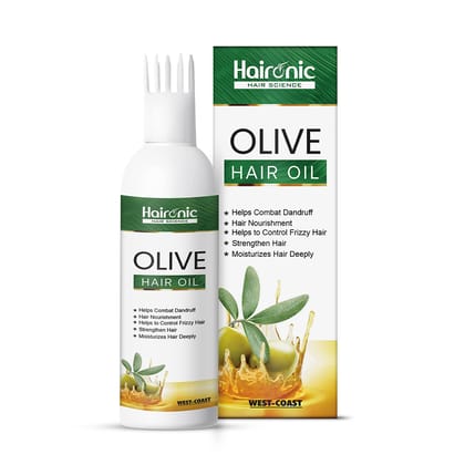 Haironic Hair Science Olive Hair Oil  Helps Combat Dandruff Smooth Dry Hair Reduces Hair Fall  Reduces Hair Breakage - 100ml-Haironic Hair Science Olive Hair Oil | Helps Combat Dandruff, Smooth D