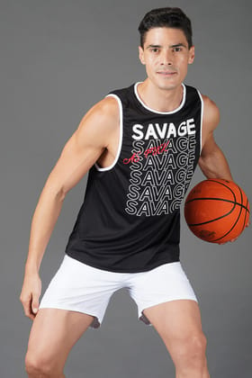 Savage Tank ( White )-Small / Black