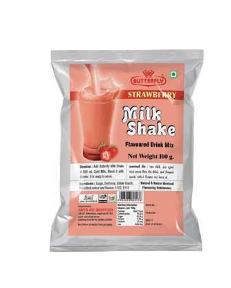 Butterfly Milk Shake 80G Pouch (Strawberry)  by Butterfly Dessert Mixes and Bakery Needs.