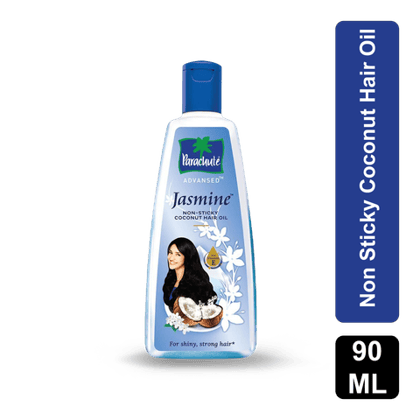 Parachute Jasmine Non Sticky Coconut Hair Oil, 90 ml Bottle