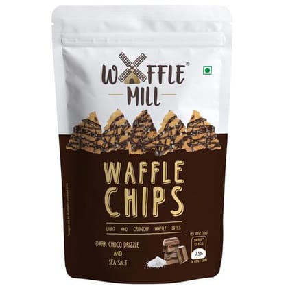 Waffle Mill Waffle Chips - Dark Choco Drizzle & Sea Salt, 85 gm