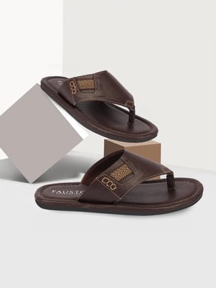 Men Brown Outdoor Comfort Thong Slipper Sandals-6