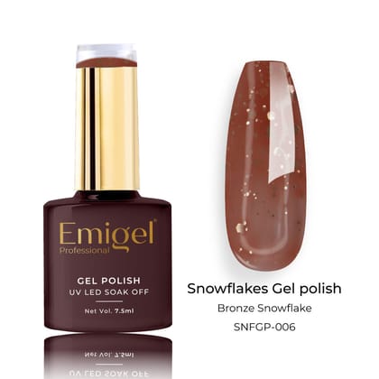 Emigel - Snowflakes Gel Polish - ⁠BRONZE SNOWFLAKE  - 006